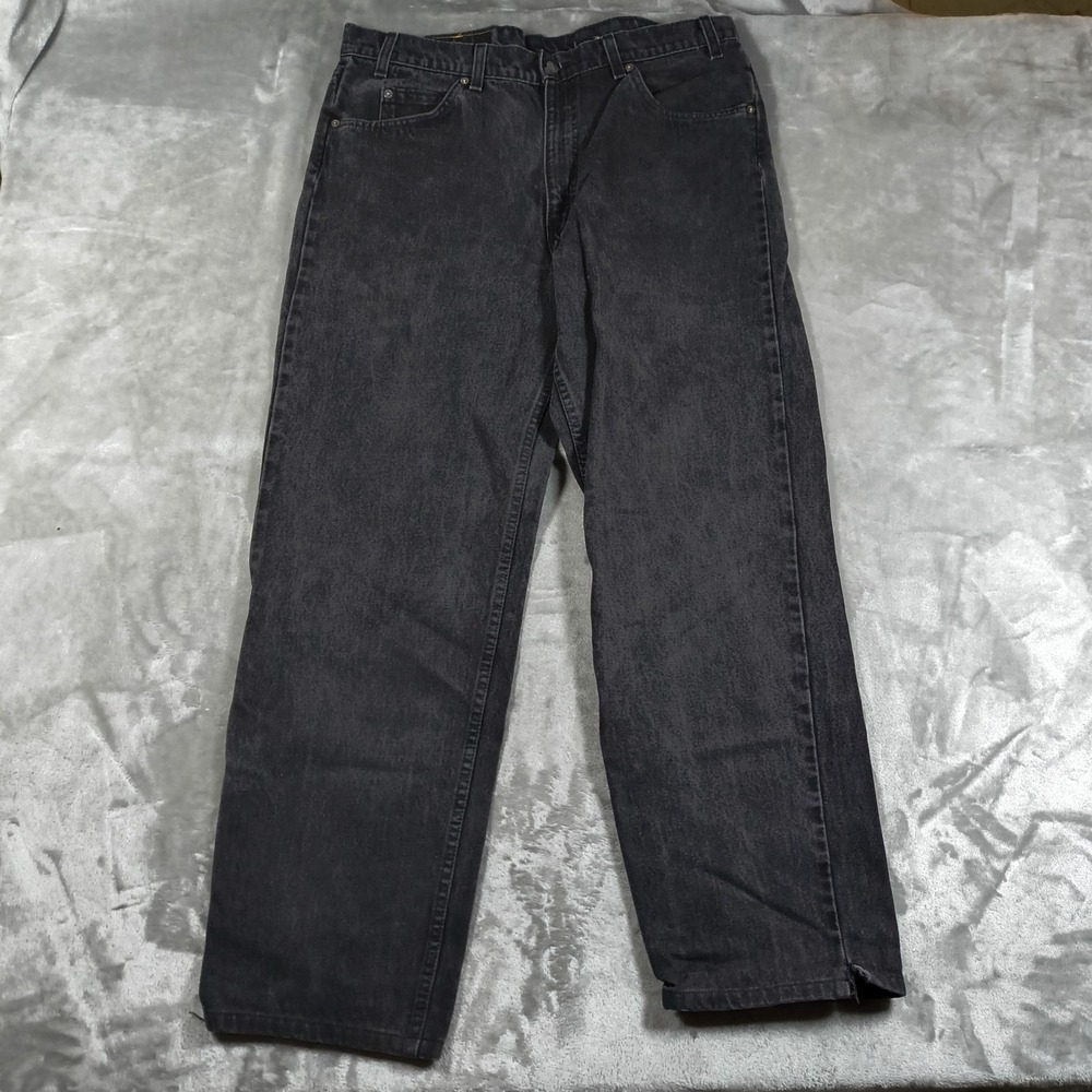 Vintage Levis 555 Jeans Mens 34x30 Dark Wash Relaxed Fit Straight Leg Orange Tab